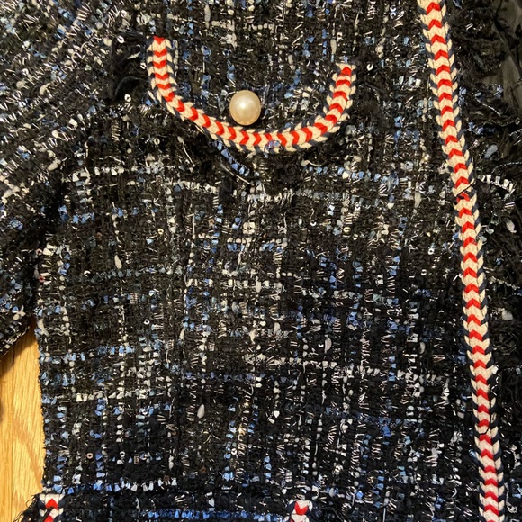 NWT Black and Navy Tweed Blazer - Picture 3 of 4